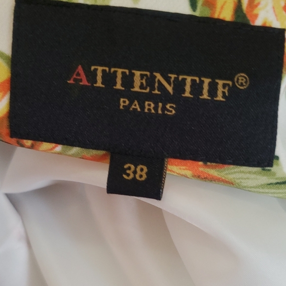 Attentif Paris Jacket Tropical Print Women's Bomber Jacket Size 38 - Picture 13 of 16
